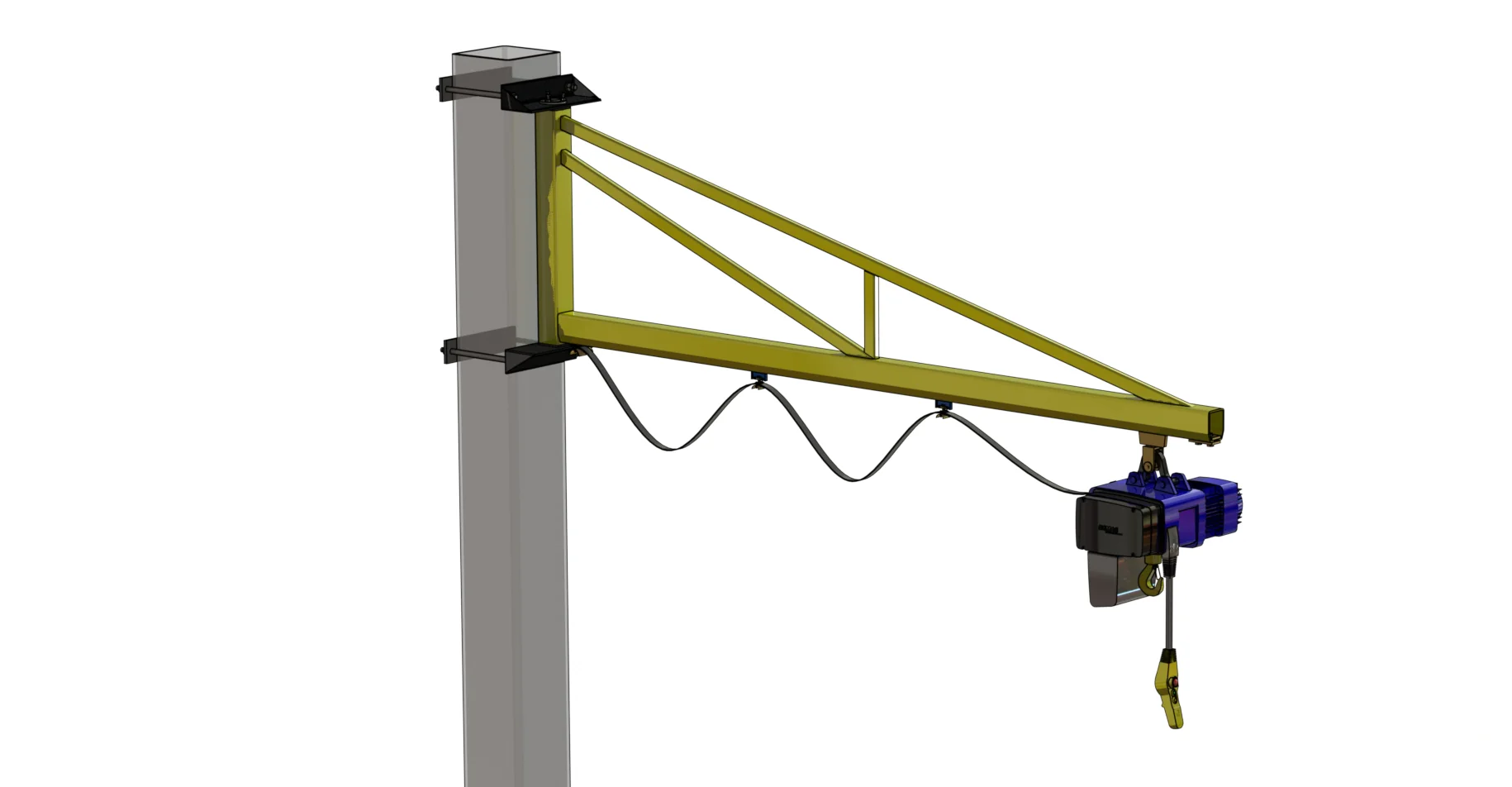 Clamp Around Column Over-Braced 125kg Jib Crane - Image 2