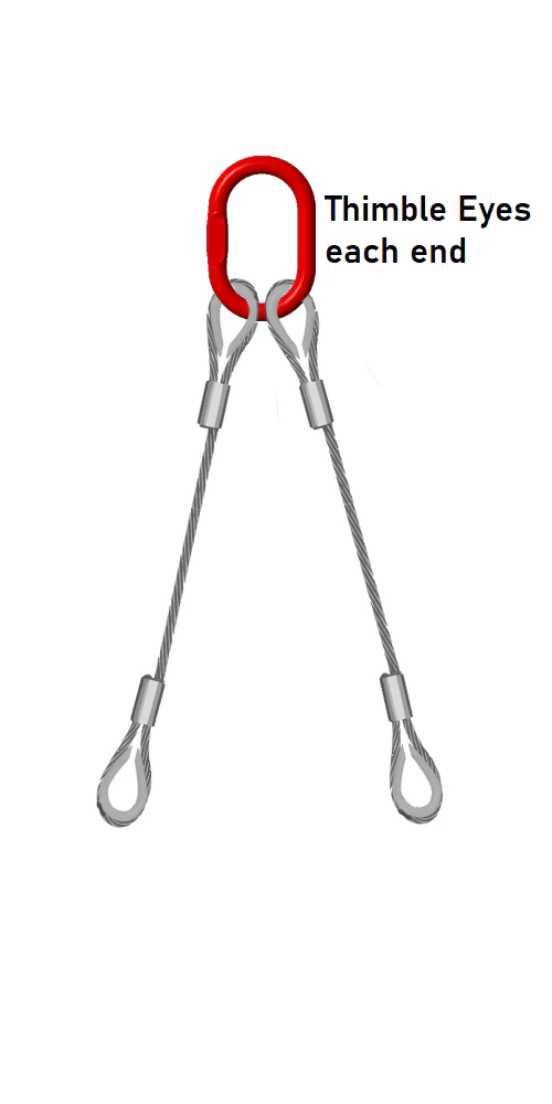 Double Leg 22mm Wire Rope Sling 8.6 Tonne - Image 4