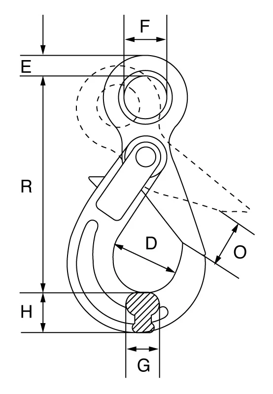 Grade 10 Eye Self Locking Hook - Image 2