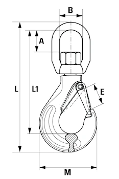 Grade 80 Swivel Sling Hook with Safety Catch - Image 2