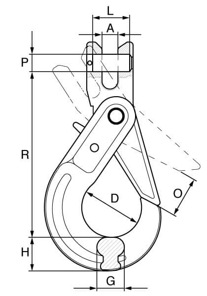 Premium Grade 8 Clevis Self Locking Hook (SNC Series) - Image 3