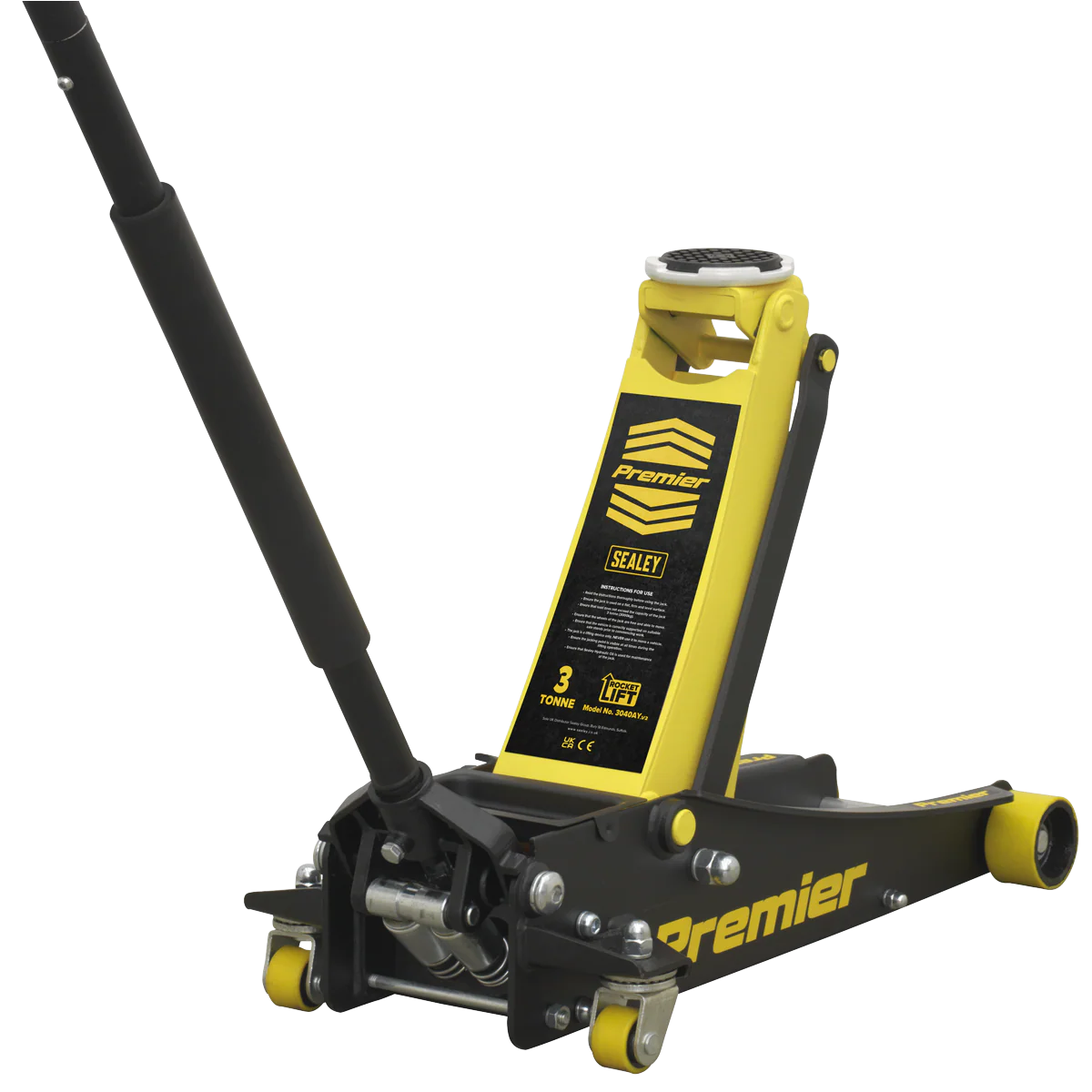 Sealey Premier Low Profile Trolley Jack with Rocket Lift 3 Tonne - Image 5