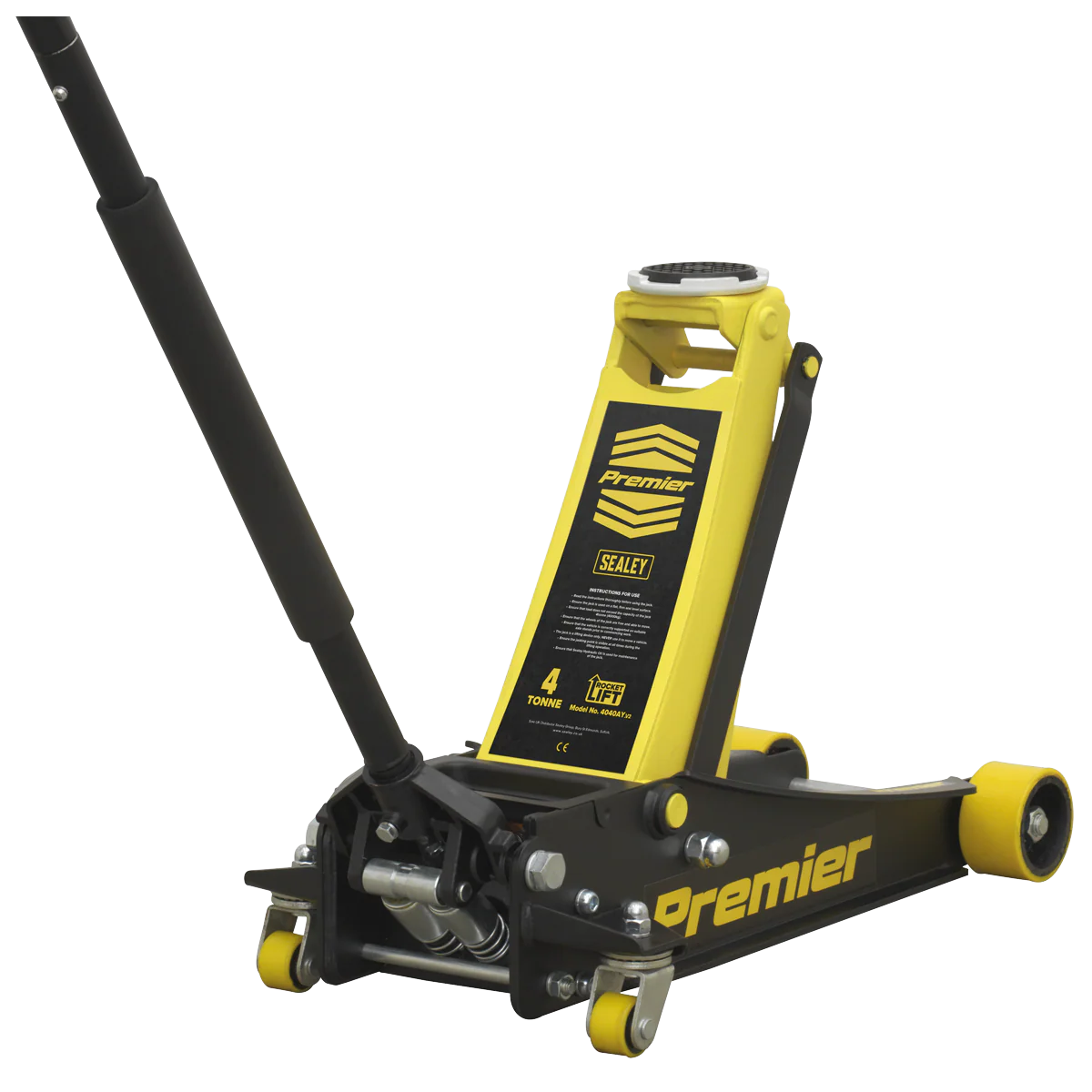 Sealey Premier Low Profile Trolley Jack with Rocket Lift 4 Tonne - Image 5