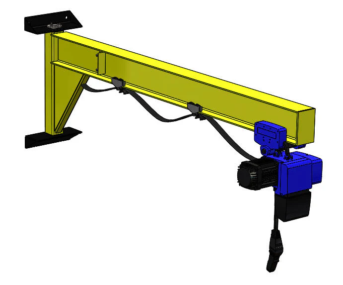 Wall-Mounted Under-Braced 500kg I-Beam Jib Crane - Image 2